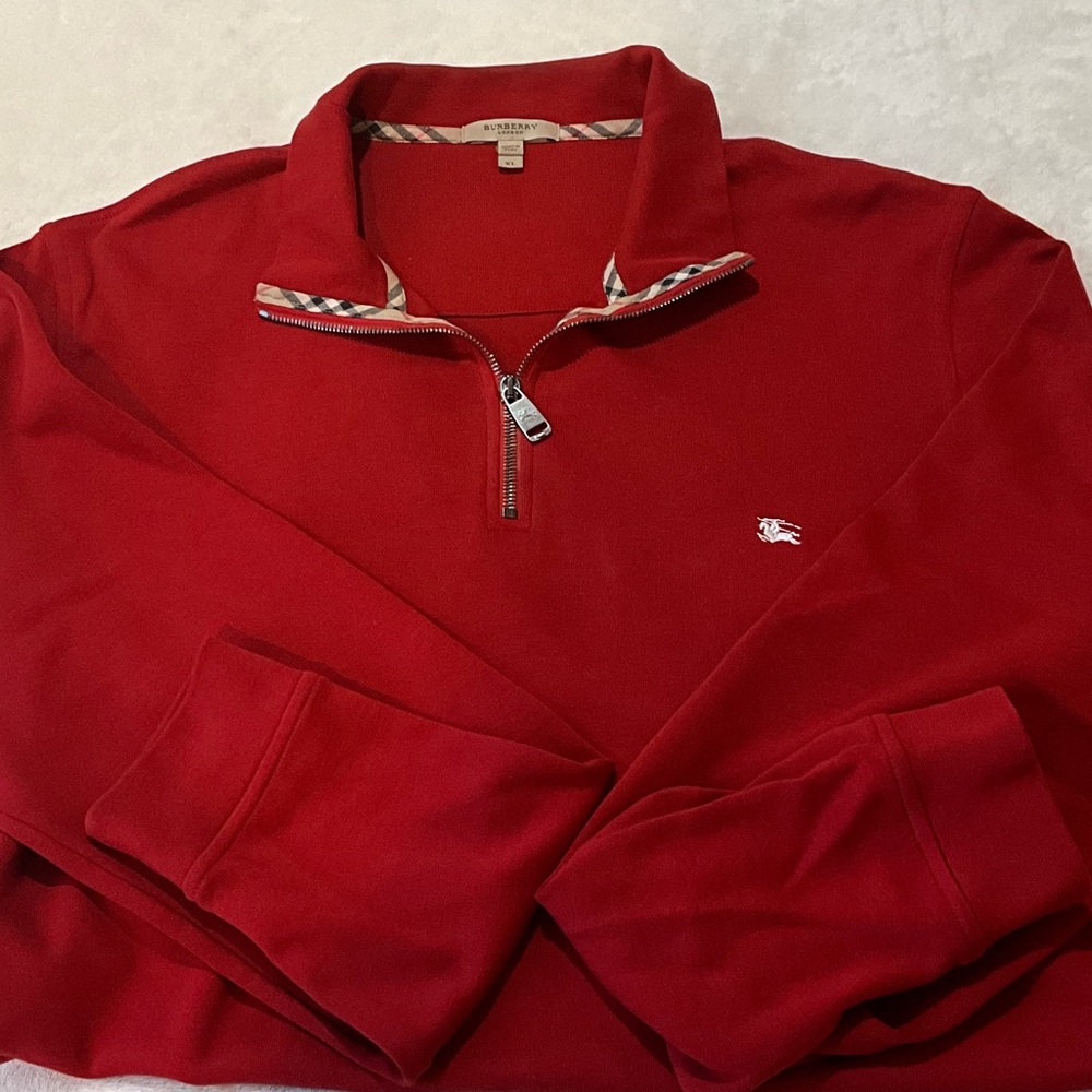 Burberry Men's Zip-Up Red Sweater